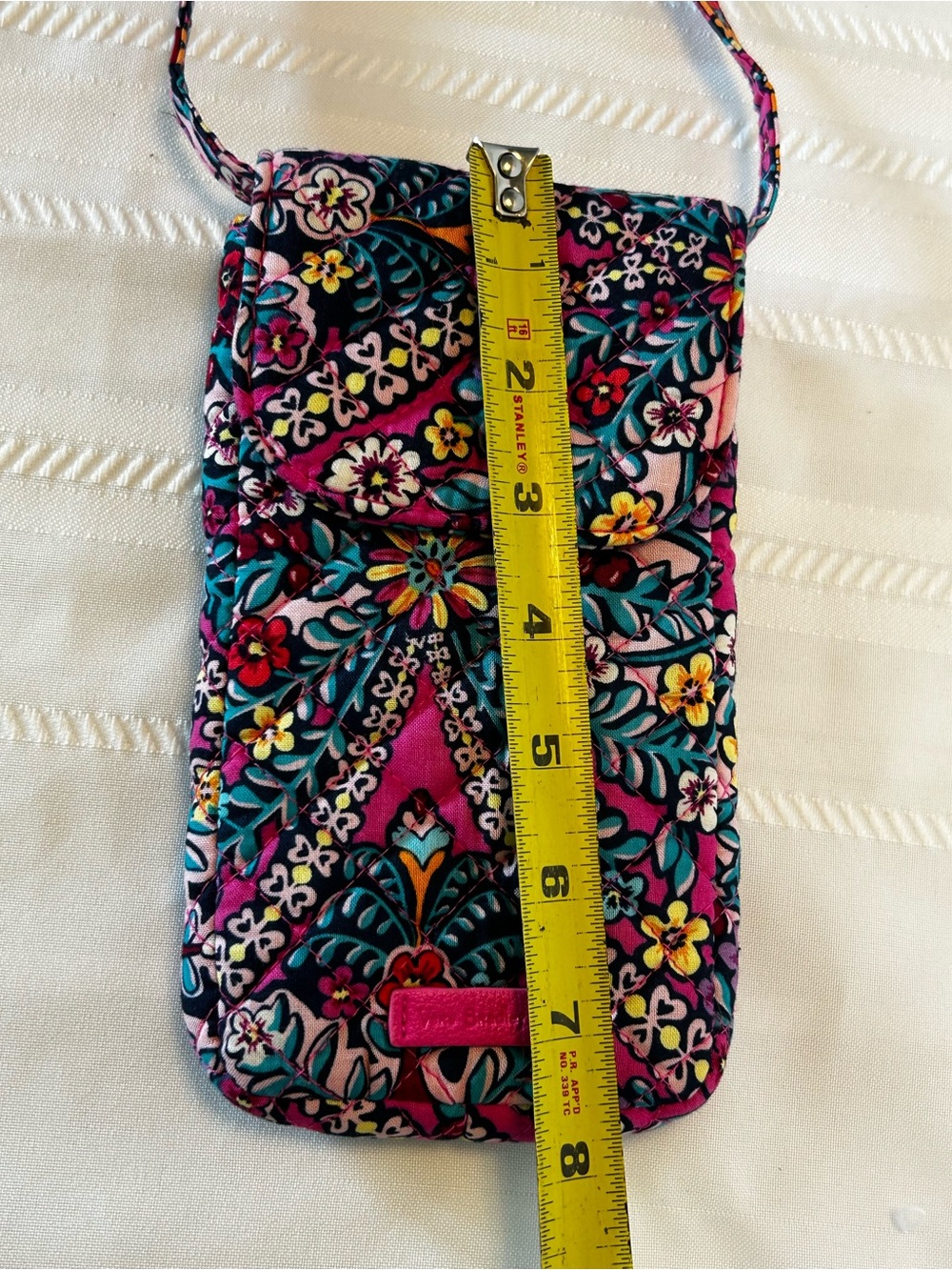 Vera Bradley Quilted Crossbody Phone Bag Kaleidoscope Floral Pink Orange Yellow - Picture 7 of 8